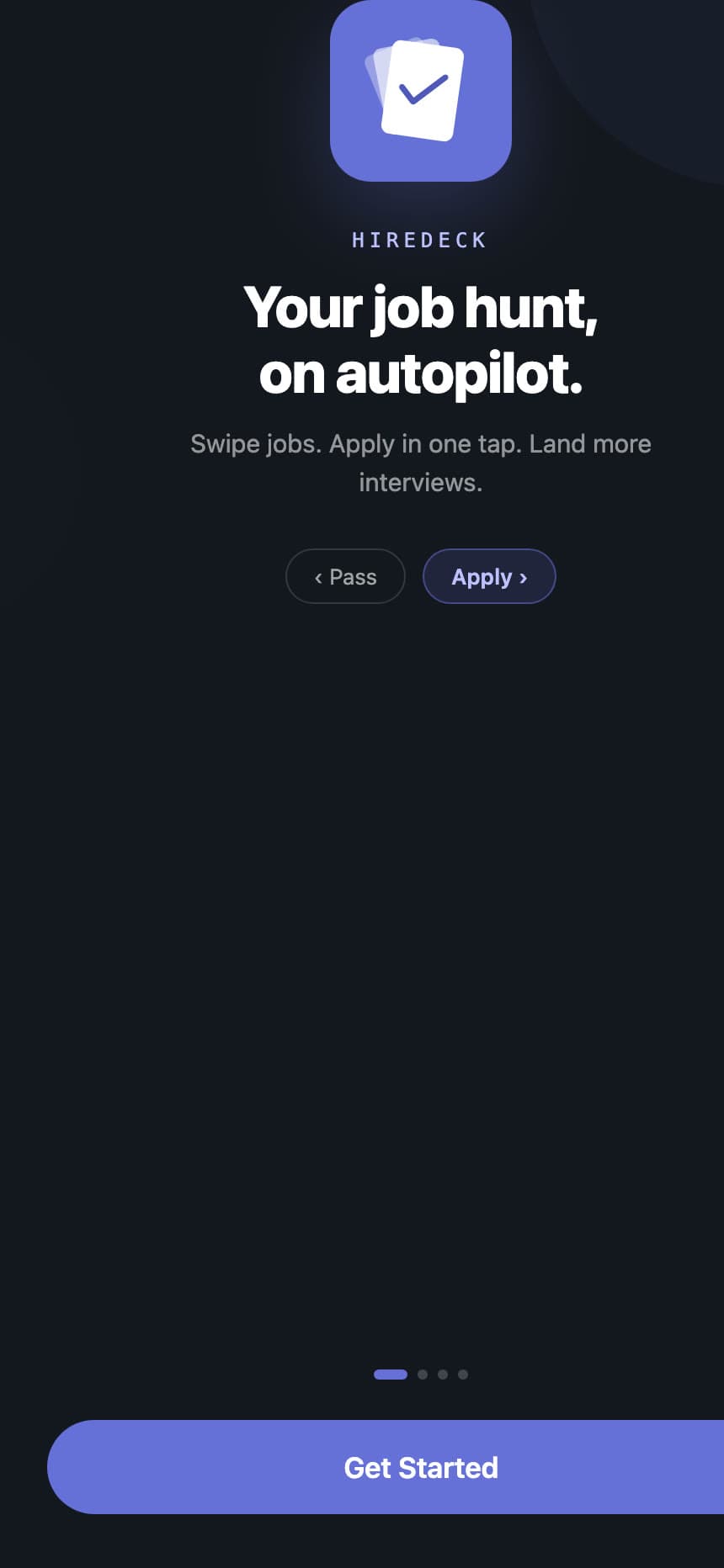 Hiredeck welcome screen: your job hunt, on autopilot